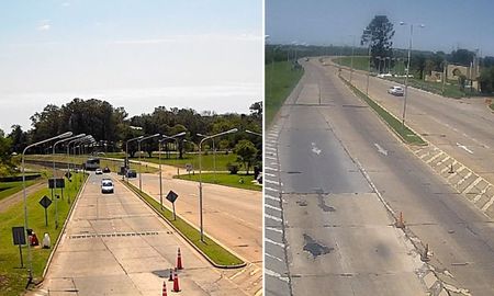 Imágenes de las cámaras de AIRE del lado de Santa Fe y de Paraná en el Túnel Subfluvial. Imágenes de las cámaras de AIRE del lado de Santa Fe y de Paraná en el Túnel Subfluvial.