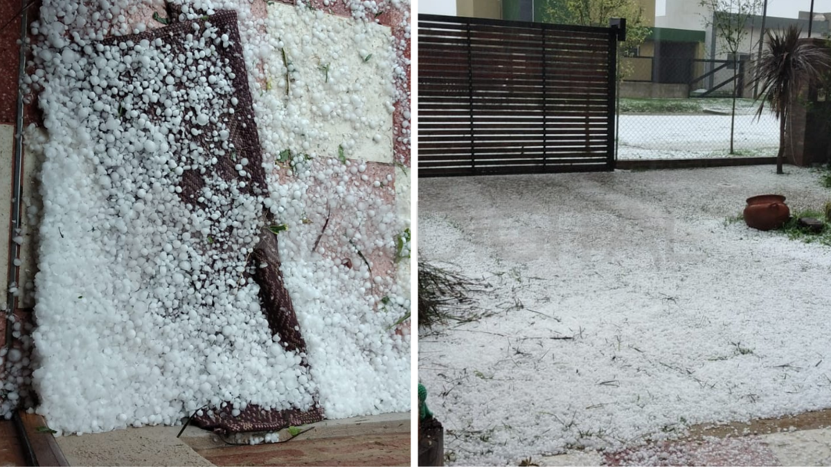 Así granizó en Roldán, Santa Fe. Así granizó en Roldán, Santa Fe.