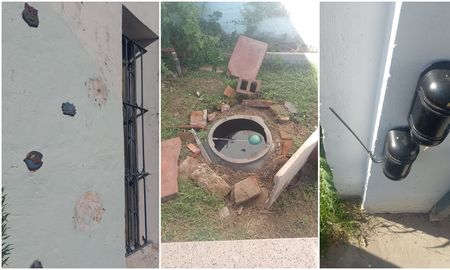 Los ladrones se llevaron los reflectores que iluminan el patio, piezas de cerámica y hasta los cables de la alarma. Los ladrones se llevaron los reflectores que iluminan el patio, piezas de cerámica y hasta los cables de la alarma.