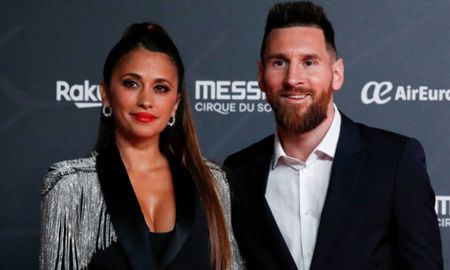 Anto Roccuzzo junto a Messi Anto Roccuzzo junto a Messi