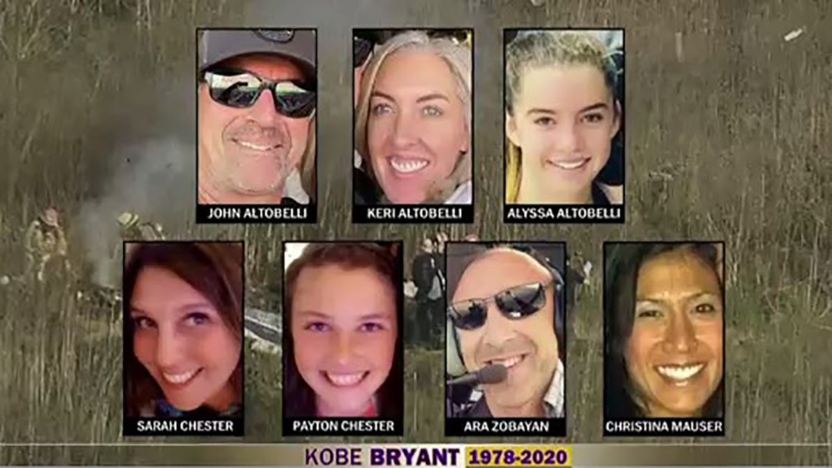 Todas las víctimas del accidente en el que perdió la vida Kobe Bryant.