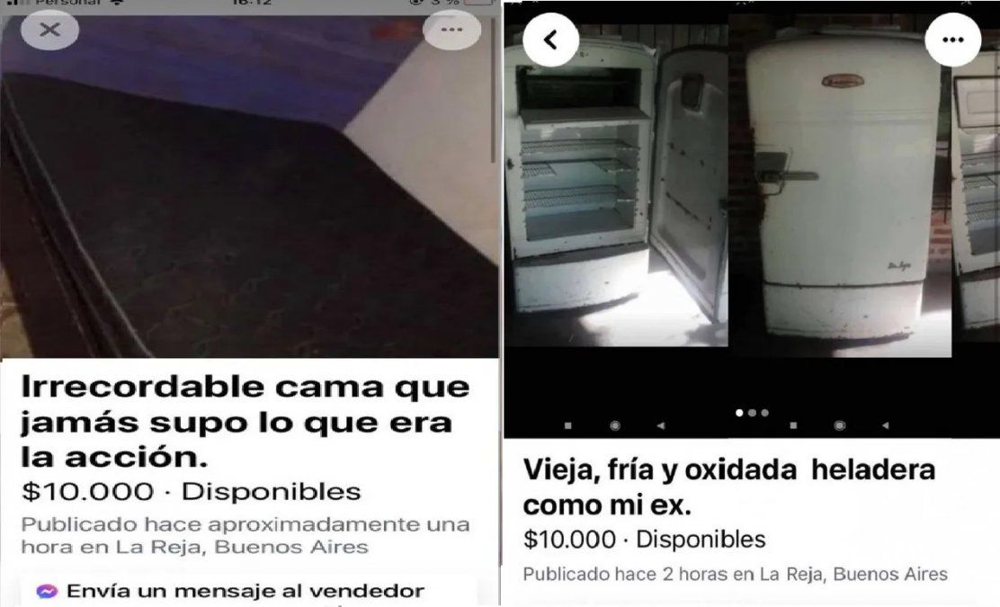 Vende muebles viejos y los compara con su ex: sus publicaciones son un éxito viral