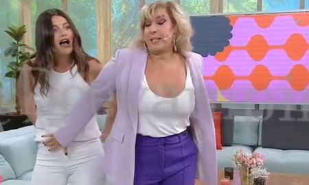 A Jujuy Jiménez se le manchó el pantalón de sangre en el programa de Georgina Barbarossa. A Jujuy Jiménez se le manchó el pantalón de sangre en el programa de Georgina Barbarossa.