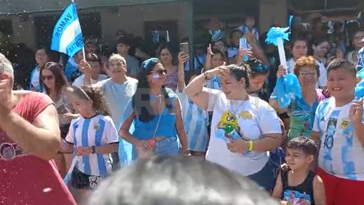 Así se festejó el triunfo de Argentina en Coronda.