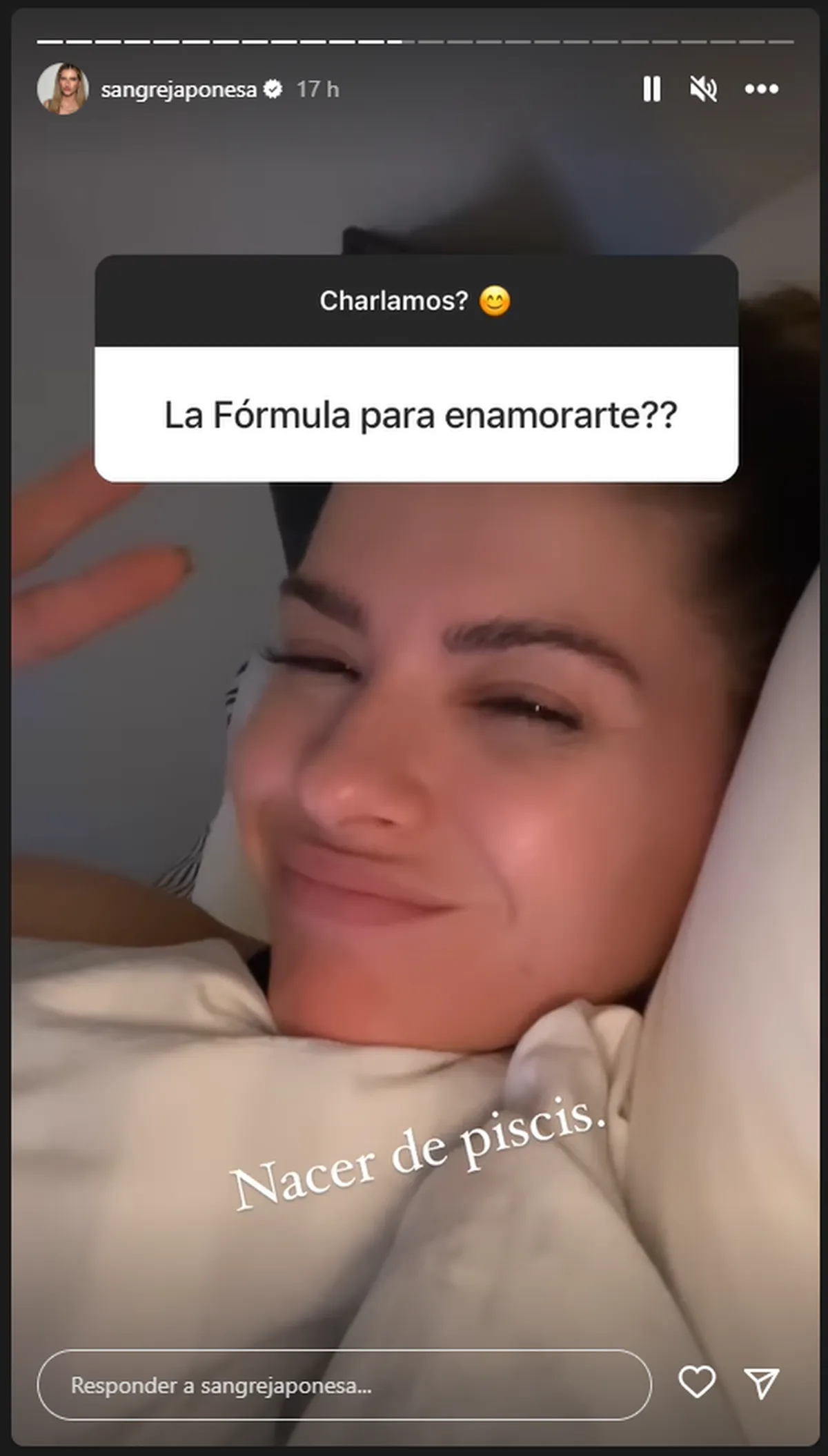 La China Suárez, desde su cama, reveló a sus seguidores su infalible secreto para enamorarse.