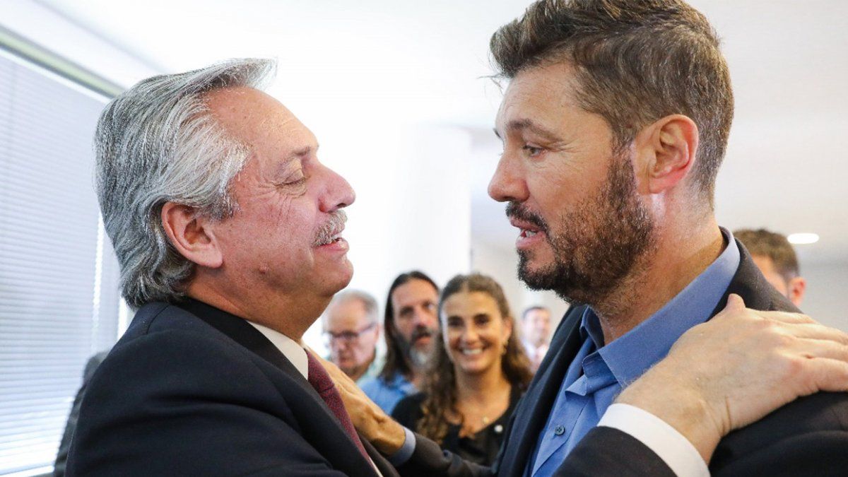 El presidente Alberto Fern&aacute;ndez y el empresario Marcelo Tinelli.