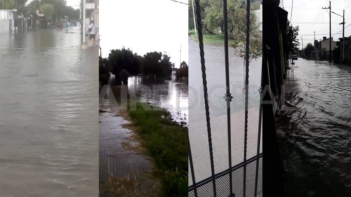 La intensa lluvia anegó las principales calles de la ciudad de Coronda.&nbsp;