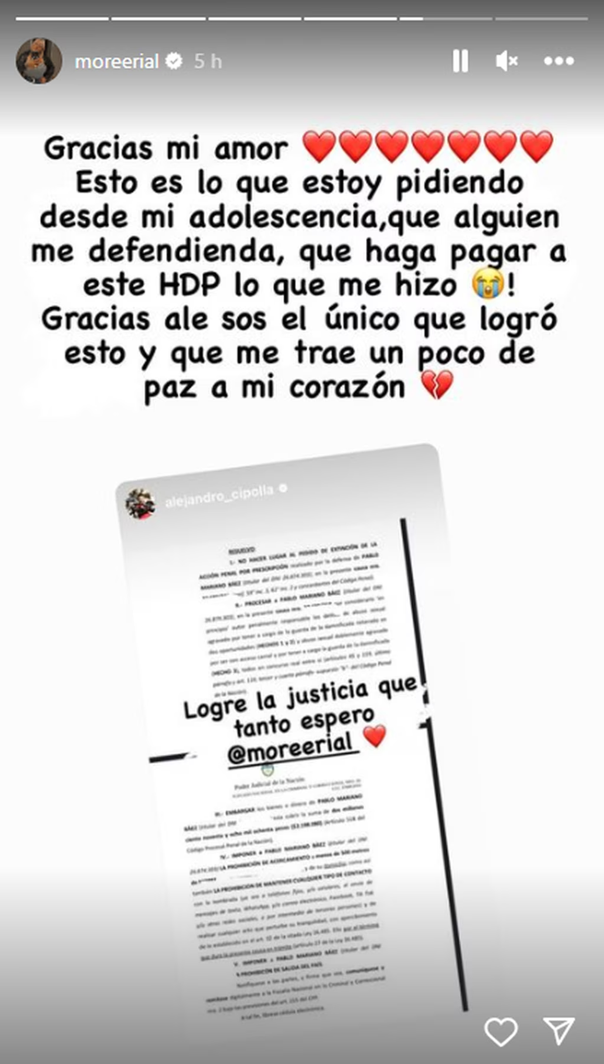 Alejandro Cipolla actuó como abogado defensor de Morena Rial.