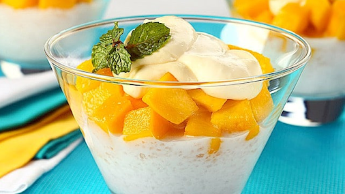 Postre de durazno y yogur.