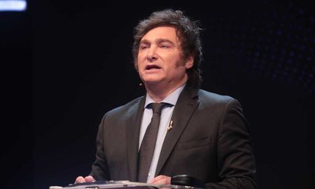 Javier Milei durante el debate presidencial 2023. Javier Milei durante el debate presidencial 2023.