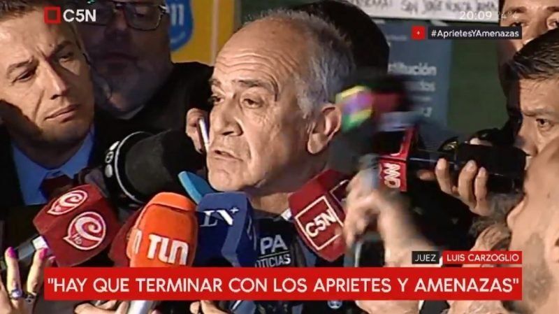 Luis Carzoglio: “A mí, como juez, no me van a apretar”