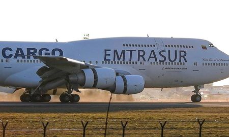 El avión Boeing 747-3B3(M) de la firma Emtrasur Cargo se encuentra retenido desde hace tres semanas. El avión Boeing 747-3B3(M) de la firma Emtrasur Cargo se encuentra retenido desde hace tres semanas.