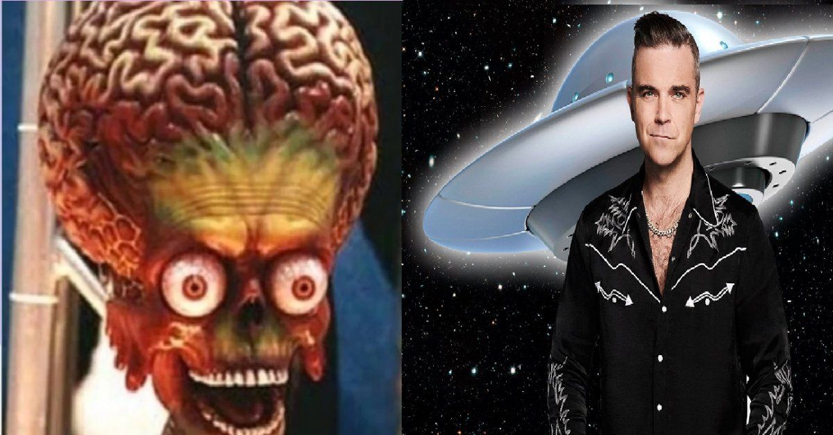 Un hombre dice que encontró a Robbie Williams a bordo de un OVNI y el cantante no lo niega