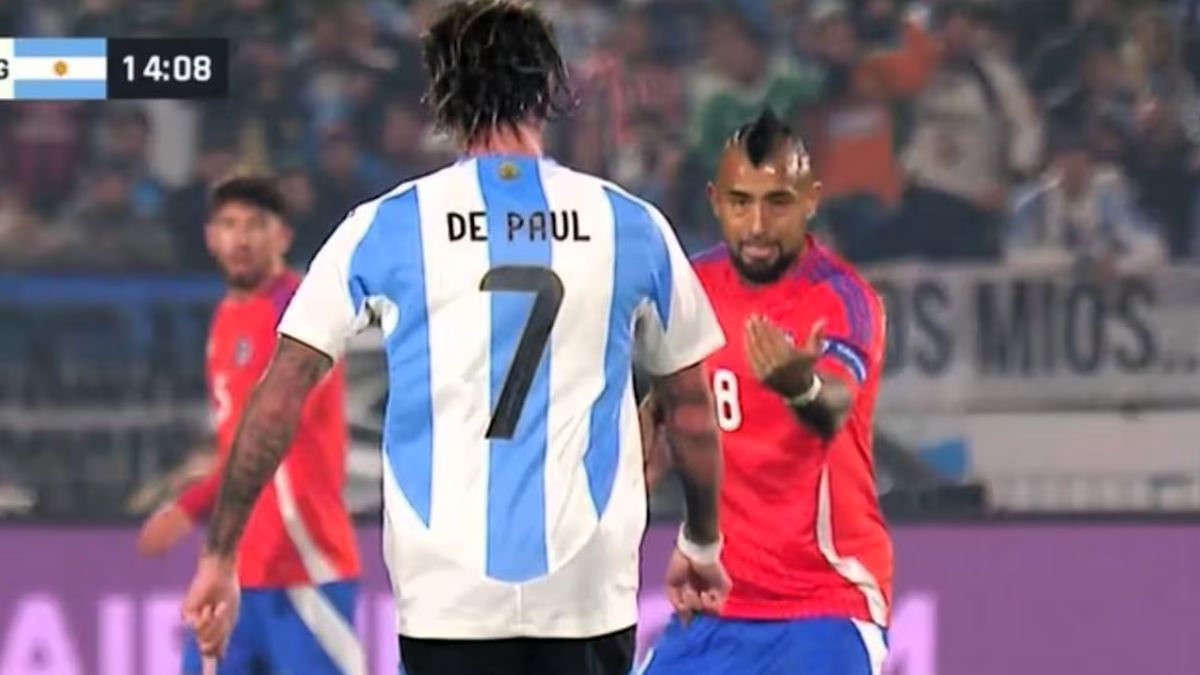 Lo que no se vio del fuerte cruce entre Rodrigo De Paul y Arturo Vidal
