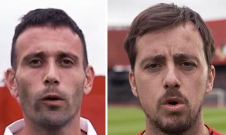 Claudio Corvalan (Club Unión) y Christian Bernardi (Club Colón). Claudio Corvalan (Club Unión) y Christian Bernardi (Club Colón).