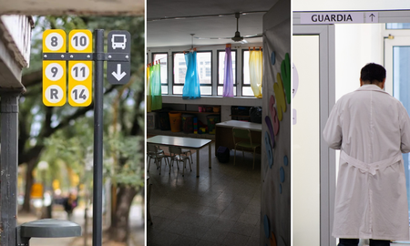 Debido a las medidas nacionales que pegaron en las finanzas de la provincia, en Santa Fe van a paro los docentes, los médicos y los choferes de colectivos. Debido a las medidas nacionales que pegaron en las finanzas de la provincia, en Santa Fe van a paro los docentes, los médicos y los choferes de colectivos.