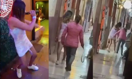 Video: una madre sacó a cinturonazos a su hija de un boliche tras desobedecerla Video: una madre sacó a cinturonazos a su hija de un boliche tras desobedecerla