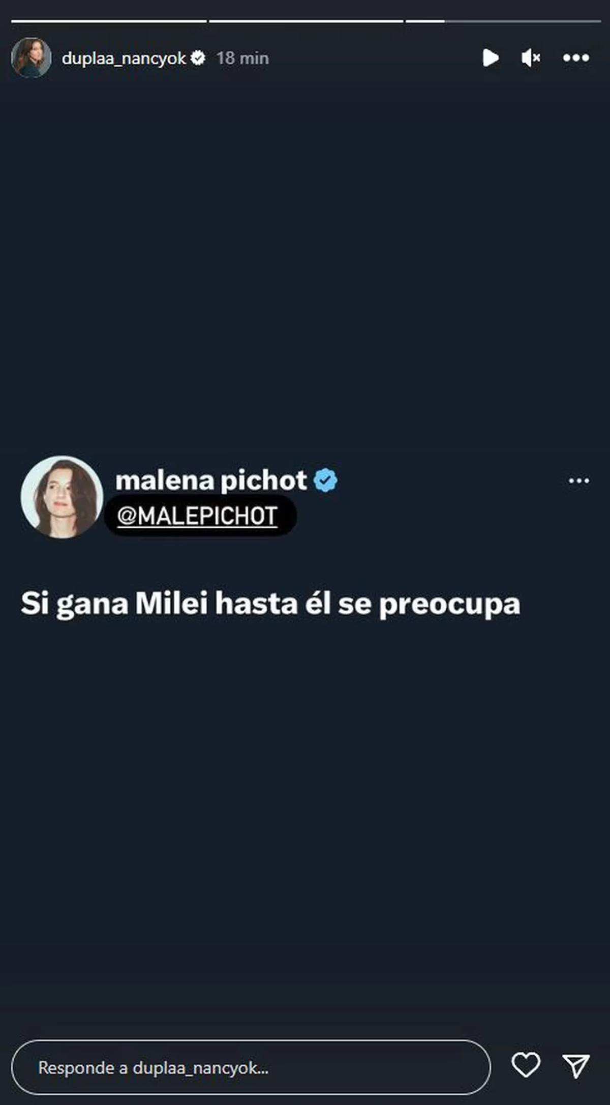 El fuerte mensaje de Nancy Dupláa tras el triunfo de Javier Milei en las PASO 2023. El fuerte mensaje de Nancy Dupláa tras el triunfo de Javier Milei en las PASO 2023.