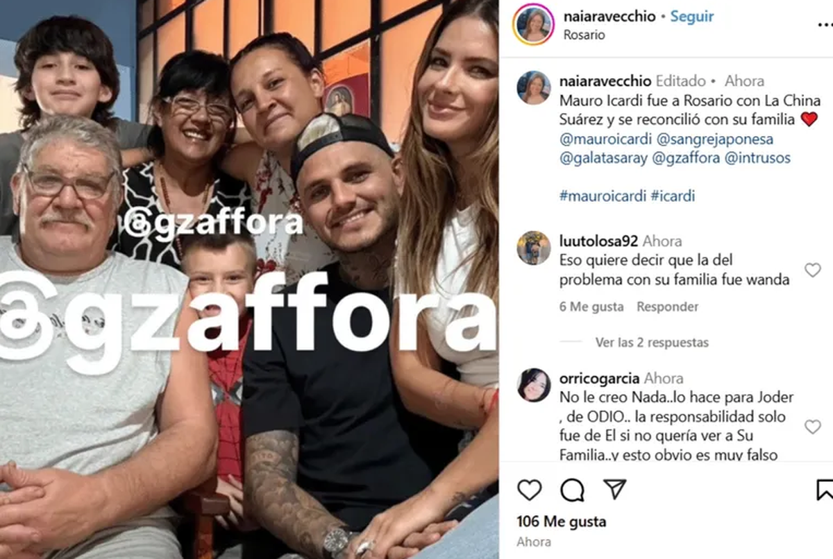 La China Suárez conoció a la familia de Mauro Icardi. La China Suárez conoció a la familia de Mauro Icardi.