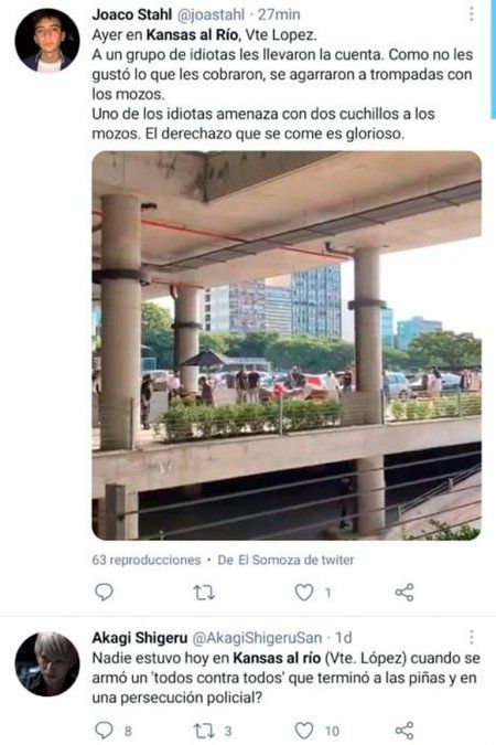 Un usuario de Twitter describió los sucedido en el restaurante.