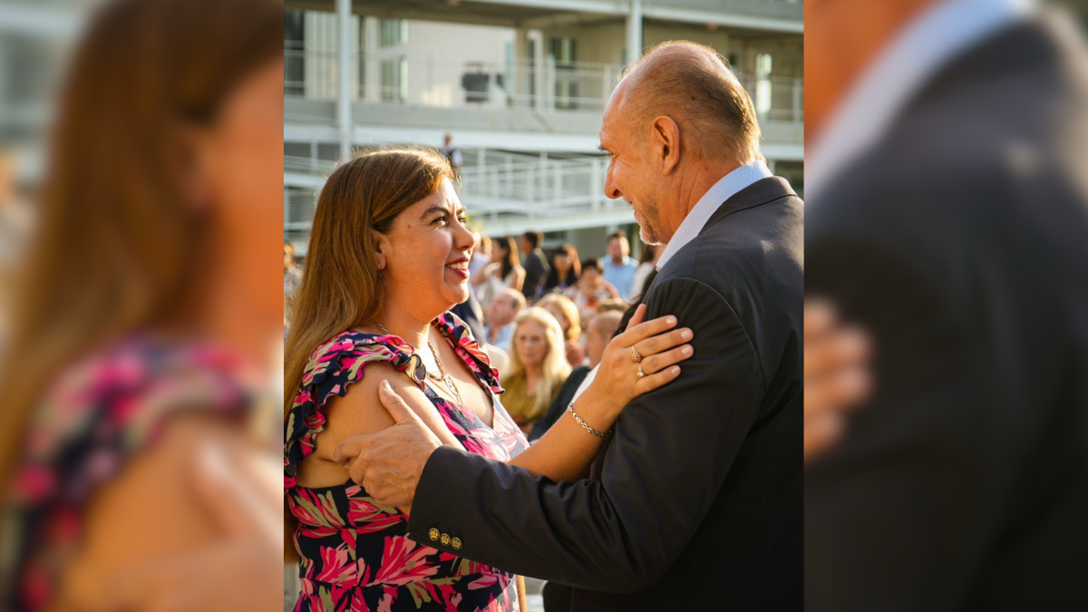 El exgobernador Omar Perotti estuvo presente en la inauguración de la nueva Escuela Agrotécnica de Rufino.