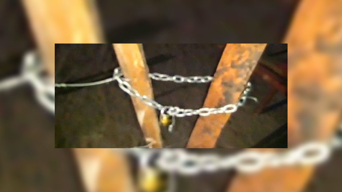 Este es el candado que impide el ingresó a Cañada Ombú durante la noche.