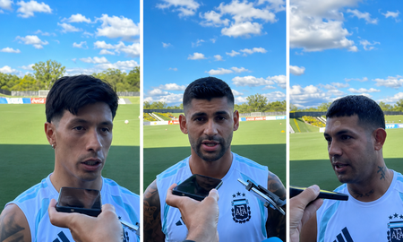 Lisandro Martínez, Cuti Romero y Facundo Medina hablaron con la prensa este viernes, previo al partido de Argentina ante Suiza. Lisandro Martínez, Cuti Romero y Facundo Medina hablaron con la prensa este viernes, previo al partido de Argentina ante Suiza.
