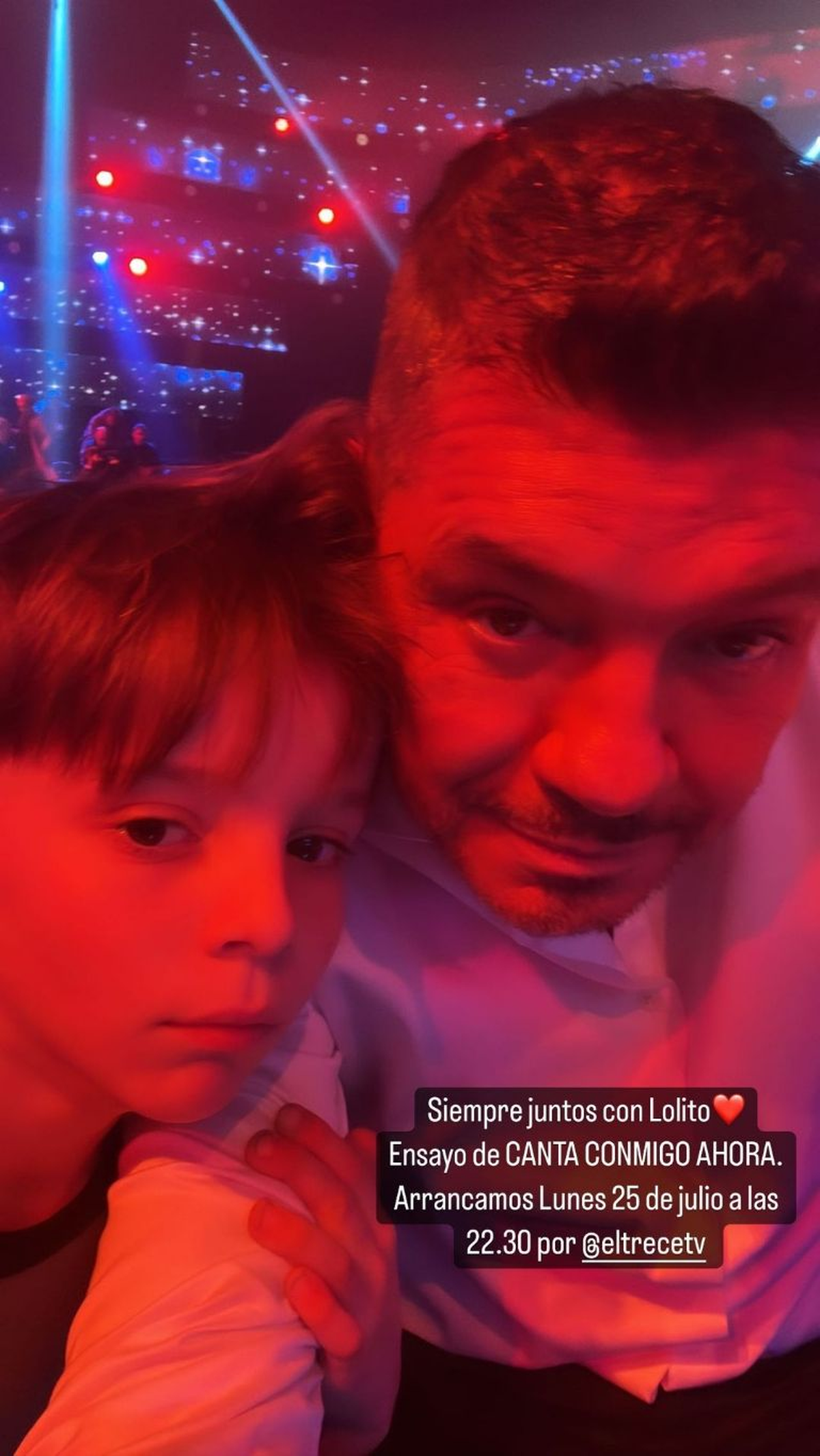 Marcelo Tinelli participó del ensayo general de "Canta Conmigo Ahora" junto a su hijo menor, Lorenzo Tinelli. 