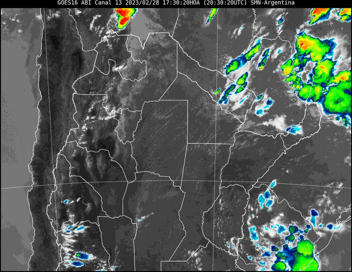 En la imagen satelital se observa poca nubosidad en nuestra provincia.
