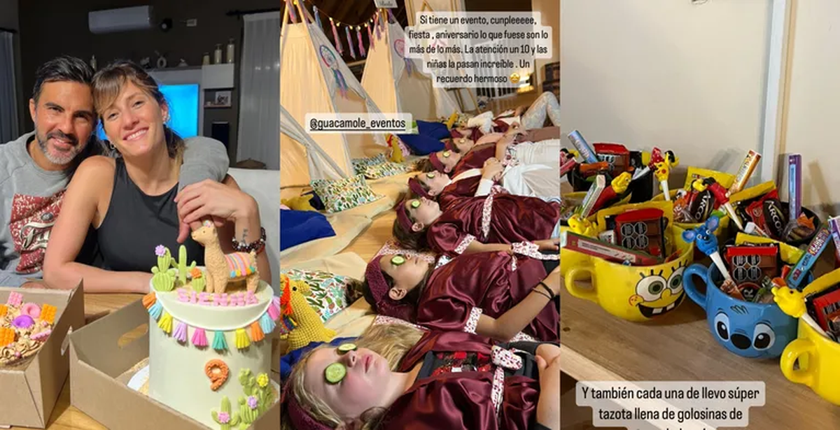 Mica Viciconte y Fabián Cubero festejaron el cumpleaños de Sienna Cubero al día siguiente.