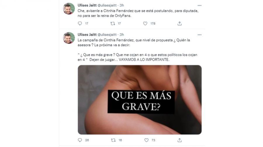 Terrible respuesta de Ulises Jaitt a Cinthia Fernández por sus fotos desnuda. 