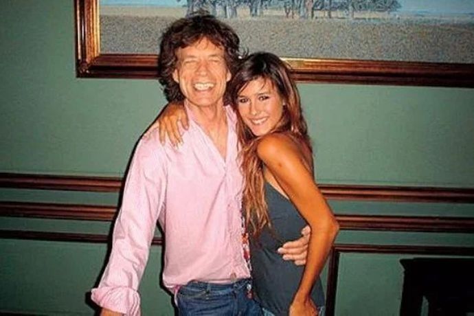 Luli Fernández y Mick Jagger.