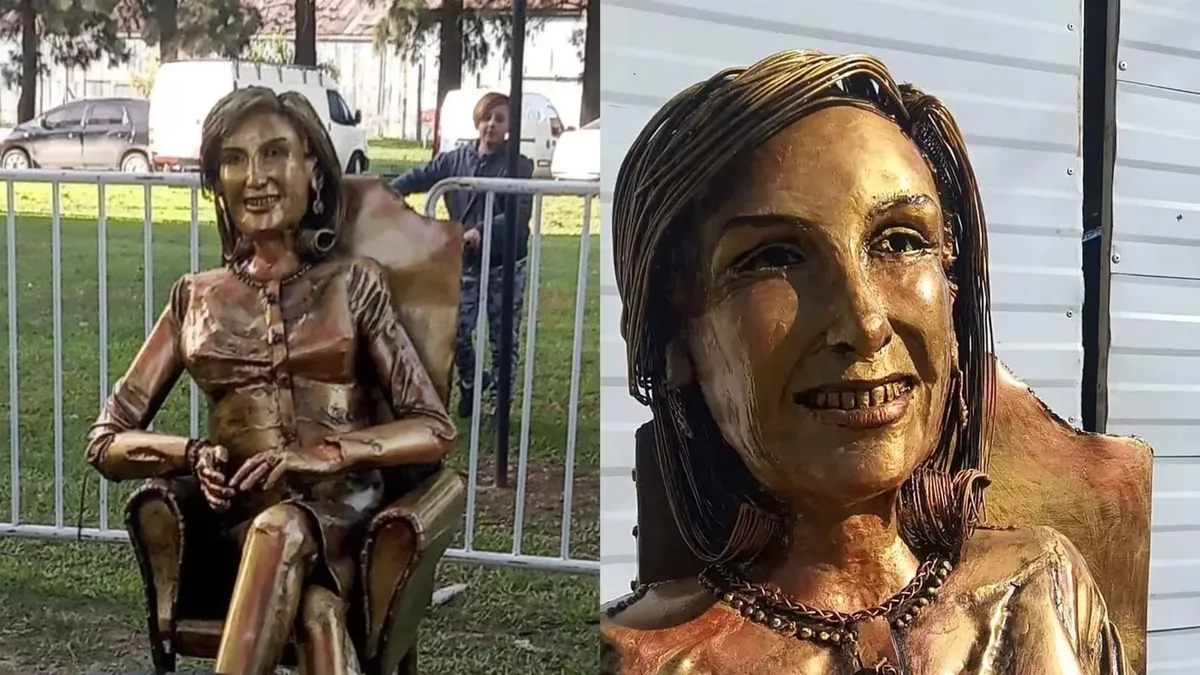En la ciudad natal de Mirtha Legrand, Villa Cañás, homenajearon a la diva con una escultura montada en unos de los predios principales del pueblo. 