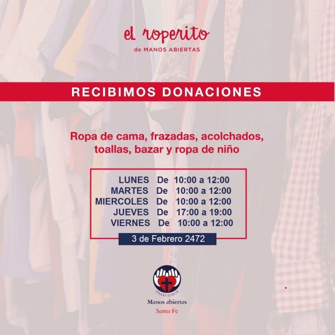 Año a año, la Navidad suele ser sinónimo de solidaridad para muchos santafesinos. Dónde y cuando colaborar con la Fundación Manos Abiertas.