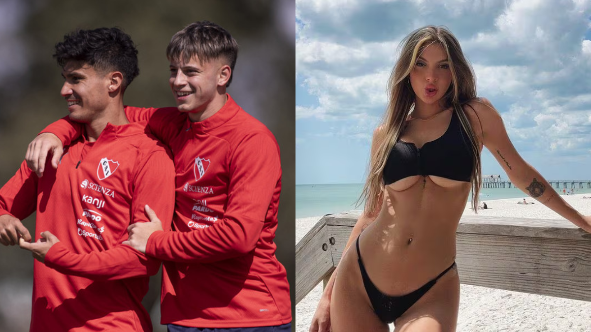 Un jugador de Independiente fue visto en la playa de vacaciones con Sasha Ferro y el video se volvió viral