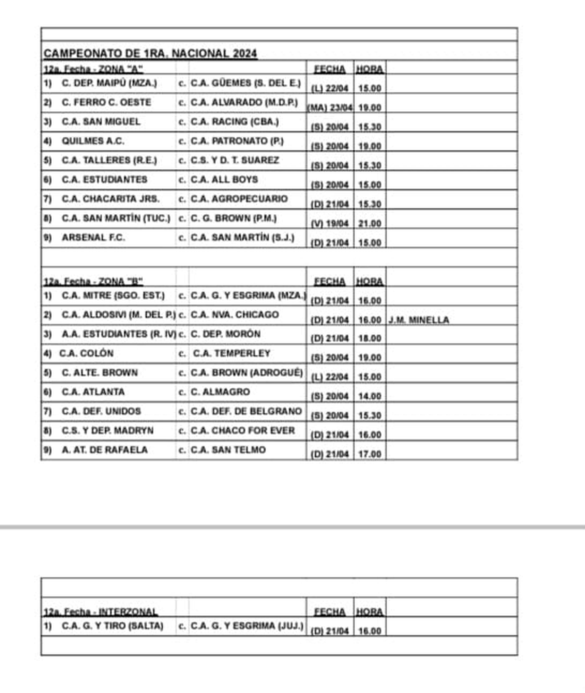 Día y horario confirmado para el partido de Colón vs. Temperley. Día y horario confirmado para el partido de Colón vs. Temperley.