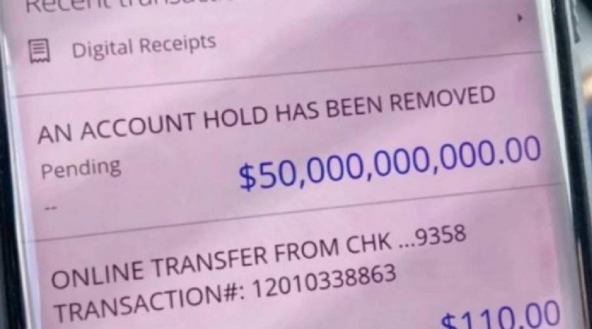 Una pareja recibió 50 mil millones de dólares en su cuenta bancaria por error