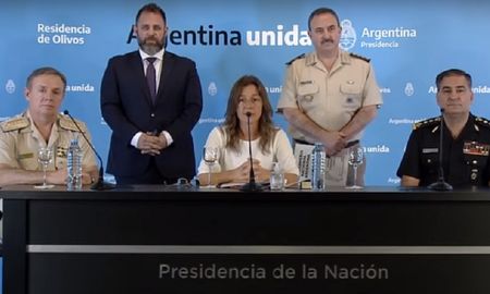 Captura de pantalla de la conferencia de la ministra de Seguridad Captura de pantalla de la conferencia de la ministra de Seguridad
