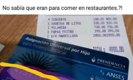 Pagaron la cuenta en un restaurante con la tarjeta de la AUH y el dueño los escrachó en redes Pagaron la cuenta en un restaurante con la tarjeta de la AUH y el dueño los escrachó en redes