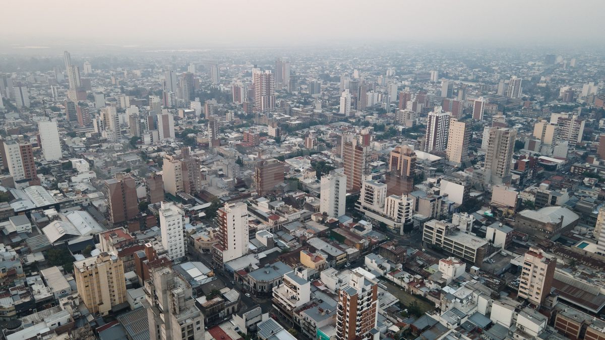 La imagen del drone de AIRE muestra cómo estuvo la ciudad este jueves por la tarde.