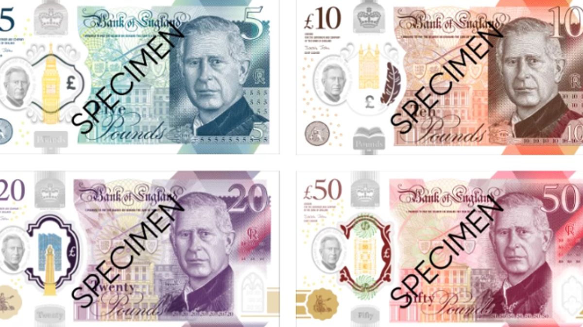 El Banco de Inglaterra presentó los primeros billetes con el rostro de Carlos III