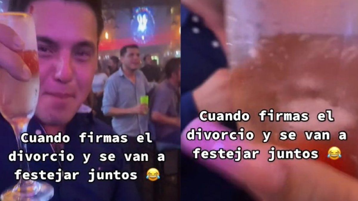 Video viral: la pareja que celebró junta su propio divorcio en un bar