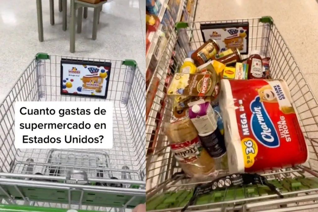 Un tiktoker argentino mostró cuánto gasta en un supermercado de Miami: ¿y a cuánto equivale en Argentina?