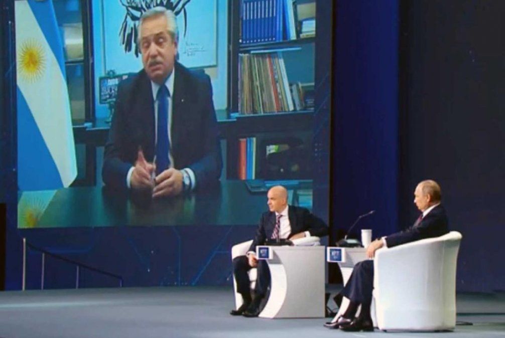 Fernández grabó un mensaje para el Foro Económico de San Petersburgo 2021.