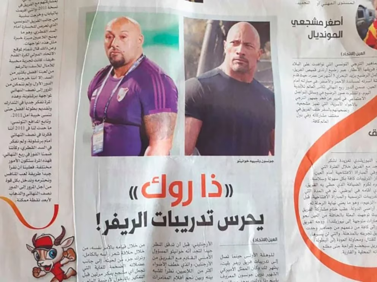 El apodo “La Roca” es por su imponente figura, comparada en un diario de Emiratos Árabes con el actor Dwayne Johnson.