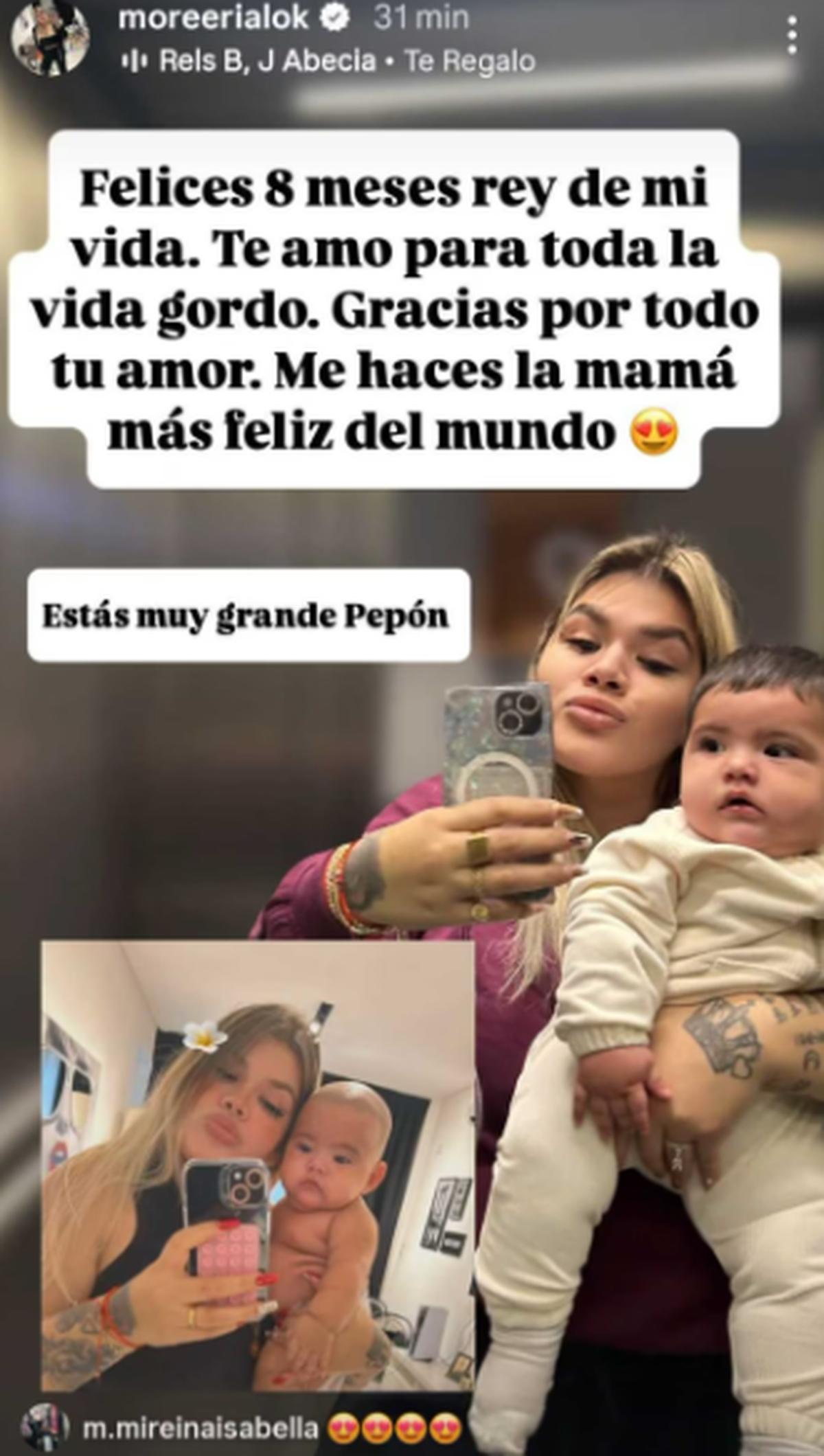 Morena Rial junto a su hijo, Amadeo. Morena Rial junto a su hijo, Amadeo.