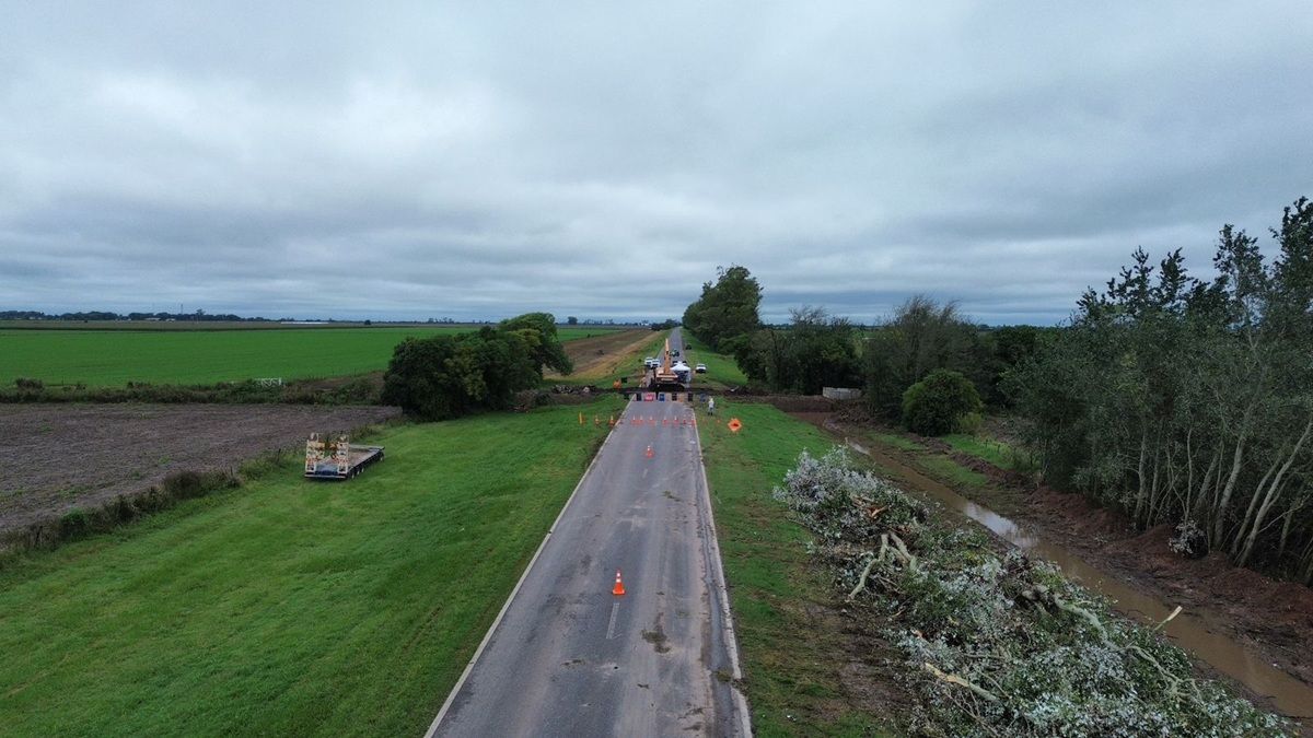La ruta nacional 34 a la altura de Lehmann estuvo cortada desde el 31 de marzo por el colapso de una alcantarilla.