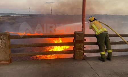 un incendio de pastizales complico la circulacion por el puente carretero un incendio de pastizales complico la circulacion por el puente carretero