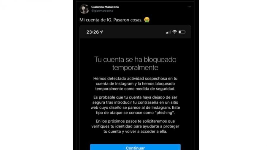 La sanción a Gianinna Maradona en Instagram