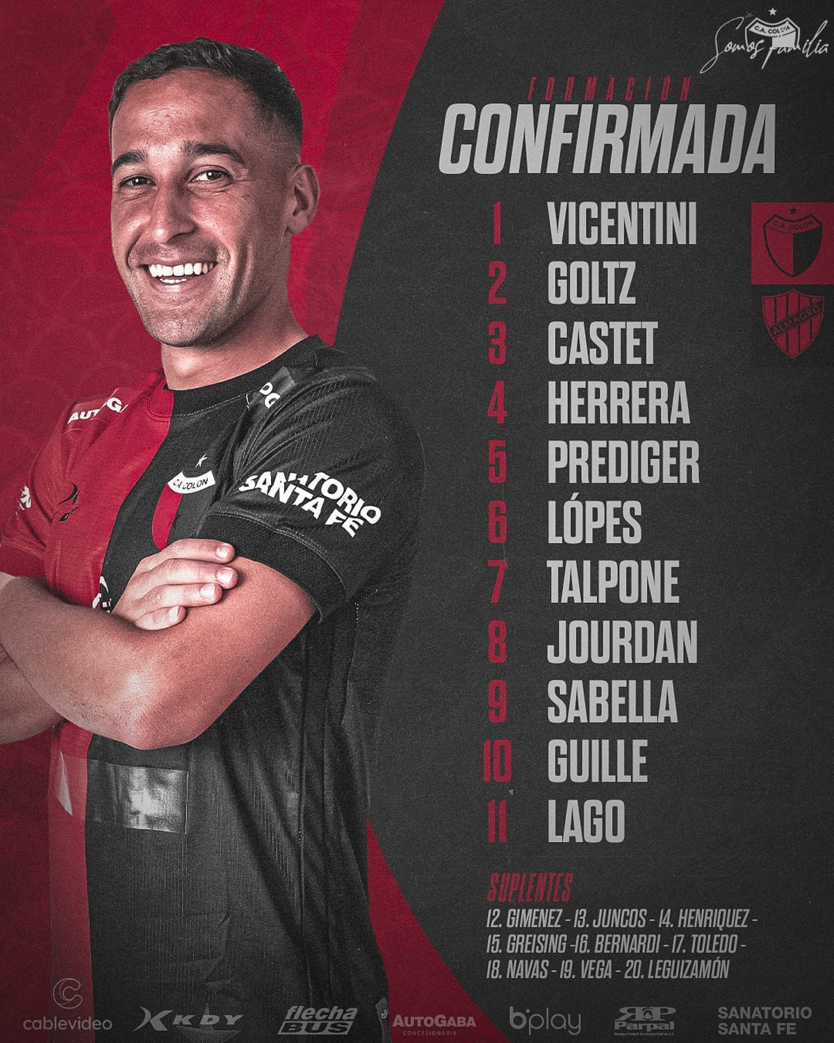 Los once de Colón vs. Almagro. Los once de Colón vs. Almagro.